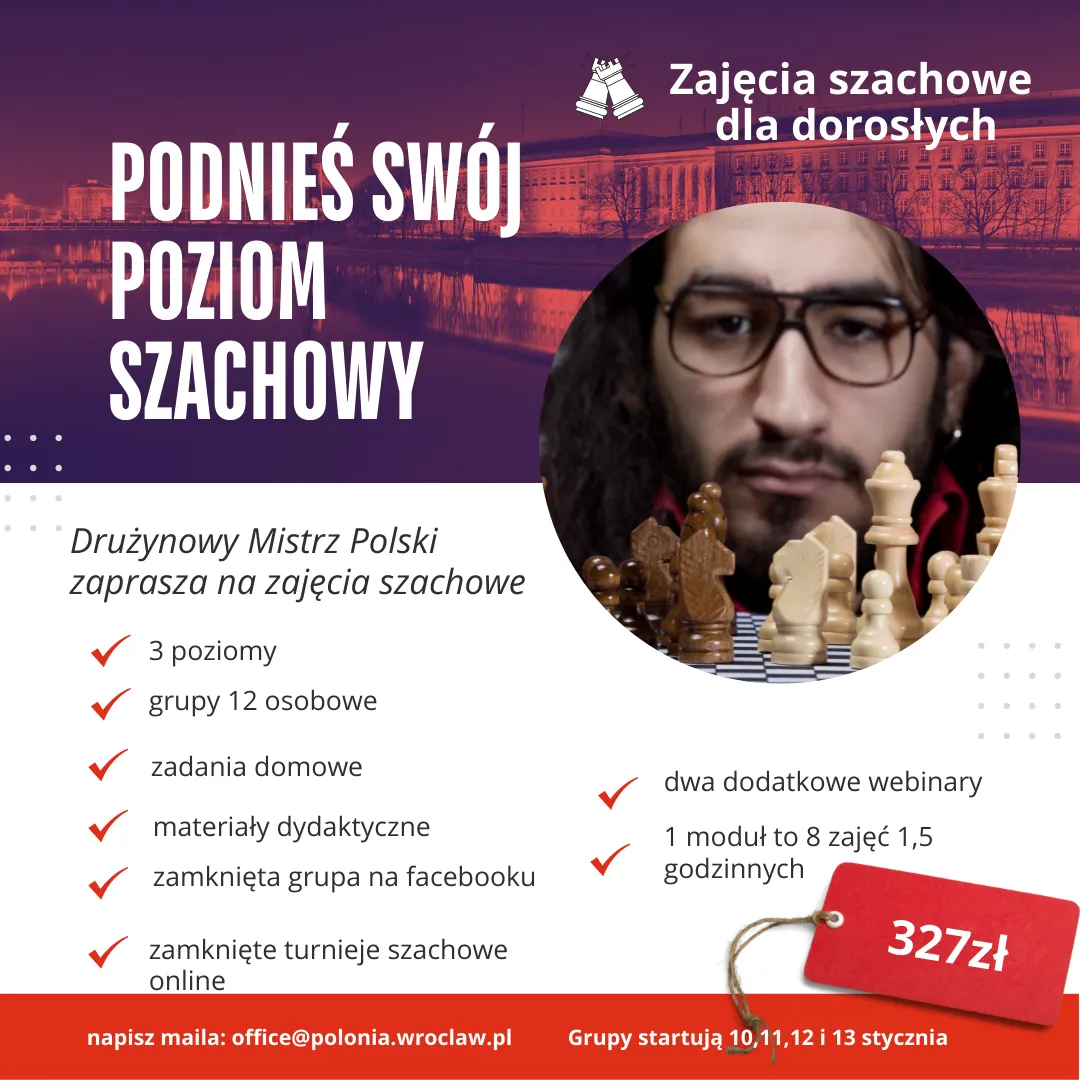 Zajęcia szachowe dla dorosłych – NOWE GRUPY od stycznia!