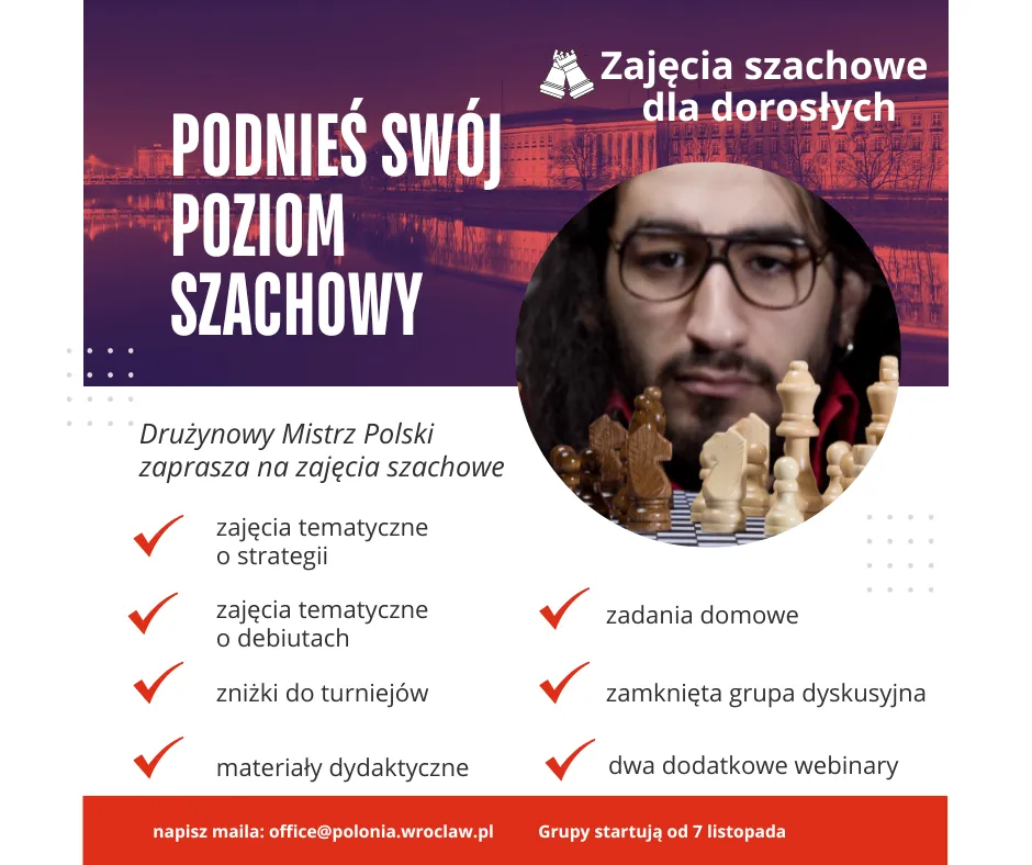 Zajęcia szachowe dla dorosłych – NOWE GRUPY od 7 listopada